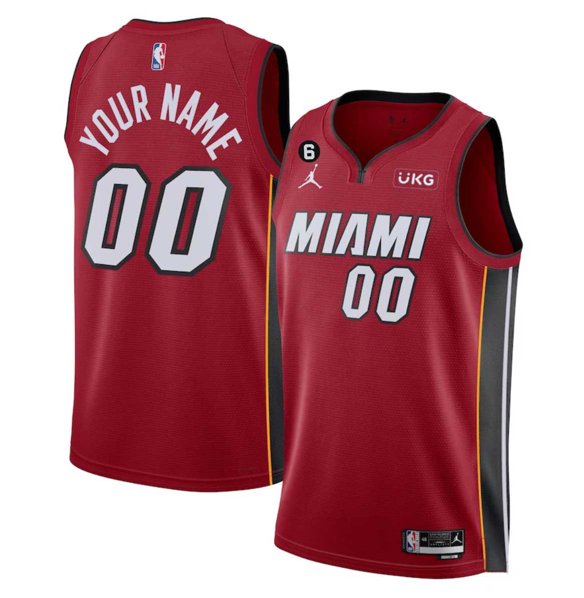 Men & Youth Customized Miami Heat Red Statement Edition With NO.6 Patch Stitched Jersey